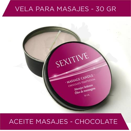 Vela para masajes con aroma a chocolate 30gr